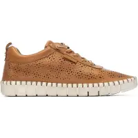 Carmela pour femme. 16309904-CAMEL Baskets en cuir 163099 marron (36), Plat, Lacets, Casuel