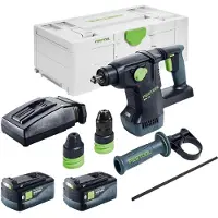 Festool KHC 18 EB-Basic marteau combiné sans fil 18 V 2.6 J SDS-Plus Brushless + 1x batterie 5.0 Ah + chargeur + systainer