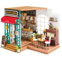 Rolife ROBOTIME 3D Maison De Poupée en Bois avec La Maison De Café Miniature De Lumière Bricolage Modèle Kit (Simmon's Coffee House)