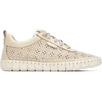 Carmela pour femme. 16309901-BEIGE Baskets en cuir 163099 beige (38), Plat, Lacets, Casuel