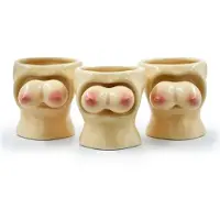 Mikamax Jiggle Me Drunk : 3-Glass Boob Shot Set, Verres à cocktail, Transparent