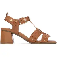 Carmela pour femme. 16325102-CAMEL Sandales en cuir 163251 marron (38), 5 à 8 cm, Boucle, Casuel, Classique