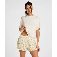 Hunkemoller Shorty 'Daisy' ivoire / jaune / olive / noir