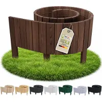 Pemicont Floranica Bordure de jardin bois 30 cm de hauteur x 200 cm, Marron – bord droit, rouleau de pin, délimitation de potager