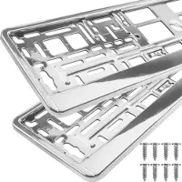 Xtrobb Support de plaque d'immatriculation - Argent - 2 pcs