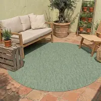 NATURL. Tapis d'extérieur rond - Costa Vert | Ø 100 cm | Rond | Tissage plat
