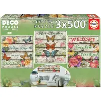 Educa 17965 Vie à la campagne Jardin 3x500 pièces Puzzle décoratif