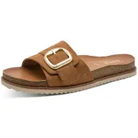 Jana : Sandales confortables, type pantoufle, couleur marron, pour le temps libre