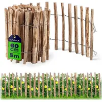 Kadax Clôture en noisetier "Karo", lattes résistantes aux intempéries, produit naturel, écartement 4-6cm, 60cm