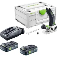 Festool MFKC 700 EB-Basic Module de batterie pour toupie à chanfreiner 18 V 8 mm sans balais + 2 batteries 4,0 Ah + chargeur + Systainer