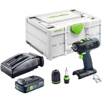 Festool Perceuse-visseuse sans fil T 18+3 Basic 18 V 50 Nm Brushless + 1 batterie 4,0 Ah + chargeur + Systainer