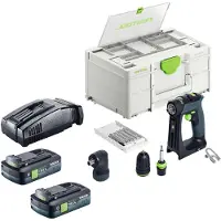 Festool Kit de base CXS 18 - Perceuse-visseuse sans fil 18 V 40 Nm sans balais + 2 batteries 4,0 Ah + chargeur rapide + Systainer