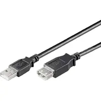 Ewent EC1013, 3 m, USB A, USB A, mâle/femelle, noir