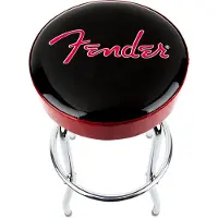 Fender Red Sparkle Logo Tabouret de Bar avec Logo Noir/Rouge Scintillant/Chrome 30"
