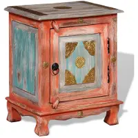 vidaXL Table De Chevet Bois De Manguier Massif Orange
