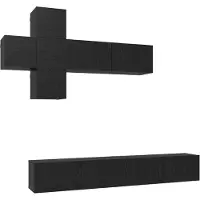 vidaXL Ensemble de meubles TV à fixation murale, 7 pièces, chêne noir, aggloméré