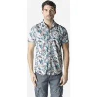KOROSHI Chemise beige / azur / mûre / blanc cassé