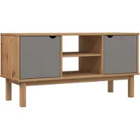 vidaXL Armoire TV OTTA brun&gris 113,5x43x57 cm Pin massif