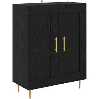 vidaXL Highboard noir imitation chêne 69,5 x 34 x 180 cm Bois composite