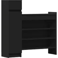vidaXL Armoire à chaussures noir 100,5x28x100 cm bois d'ingénierie