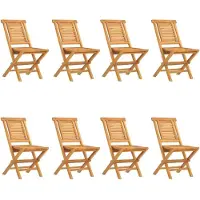 vidaXL Chaises de jardin 8 pcs. Pliable 47x63x90 cm bois massif teck