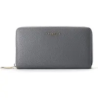 Lazarotti Cuir porte-monnaie Bologna Leather Zip Around Wallet With 16 Card Slots Grey gris
