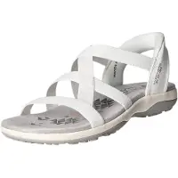 SKECHERS pour femme. 163460 Sandales Reggae Slim - Stretch Flex blanc (40), Plat, Aucun, Casuel