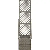 vidaXL Bac À Fleurs Avec Treillis Gris 35 X 30 X 135 Cm Polyrotin