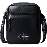 Calvin Klein Sac à bandoulière 'Monologo Webbing Strap' gris / noir / blanc