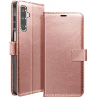 Avizar Mayaxess, étui Galaxy A17 Portefeuille avec dragonne & stand, rose