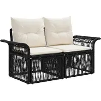 vidaXL Ensemble de canapés de jardin , 11 pièces, noir, en résine tressée