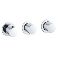 FortiFura Nebbio Ensemble combiné bain - mitigeur thermostatique - coude mural avec support de douchette - flexible de douche lisse - douchette ronde - Remplissage-vidage de baignoire - chrome