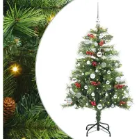vidaXL Sapin de Noël artificiel Vert 150 cm PVC et métal
