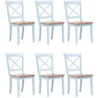vidaXL Chaises de salle à manger 6 pcs Gris Bois clair Bois massif Hévéa
