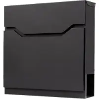 BRASQ Letterbox Premium Black - Boîte aux lettres murale - avec matériel de montage et 2 clés - avec compartiment à journaux et serrure - acier inoxydable