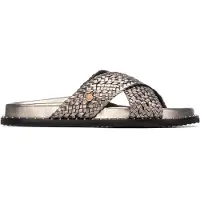 Carmela pour femme. 16305302-PLOMO Sandales en cuir 163053 gris (40), Plat, Aucun, Casuel