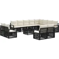 vidaXL Ensemble de canapés de jardin , 13 pièces, noir, en résine tressée