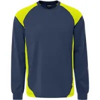 Fristads T-shirt manches longues 7071 GTM Marine/Vigilance-Jaune 3XL