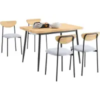 SoBuy Ensemble de table à manger 5 pièces Table de bar avec 4 chaises, Chaises confortables recouvertes de mousse Petite table à manger OGT52-N