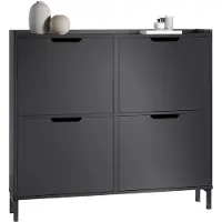 SoBuy 4 étagères à chaussures pliantes et inclinables Armoire à chaussures Dressoir à chaussures FSR100-SCH