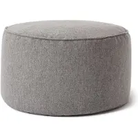 DS Produkte Lumaland Comfort Line Pouf-sac 25 x 45 cm - Intérieur - Pouf rond, Coussin de sol Bean Bag Pouf - Gris clair