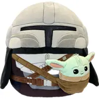 Squishmallows Peluche Star Wars Mandalorian and Grogu