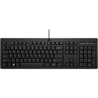 HP Clavier filaire 125, taille standard, filaire, USB, touches à membrane, noir