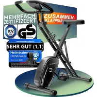 Heldenwerk Vélo d'exercice Heroic Work - pliable - chargeable jusqu'à 150KG - Noir