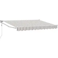 vidaXL Store extensible gris clair et blanc 3,5 x 2 m
