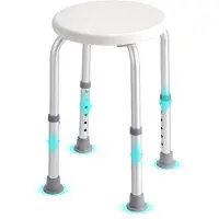Vevor Siège de Douche Antidérapant Charge 136,1 kg Tabouret de Douche Hauteur Réglable 355-480 mm Chaise de Douche en Alu et PE Aide à la Douche pour Personnes Âgées Femmes Enceintes Salle de Bain
