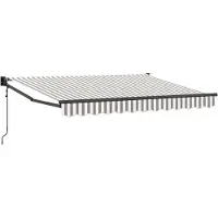 vidaXL Store coulissant gris clair et blanc 3 x 2,5 m