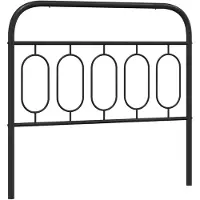 vidaXL Tête de lit de rechange en métal noir 100 cm