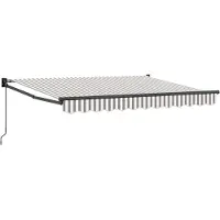 vidaXL Store à enrouleur gris clair et blanc 3,5 x 2,5 m