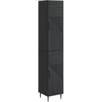 vidaXL , ensemble de deux armoires, noir, matériau de bois